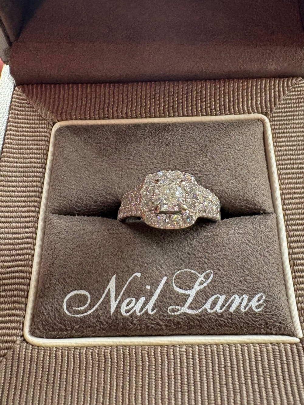 Neil Lane Engagement wedding set 2.54 CTW Cushion-cut 14K White Gold Size 7
